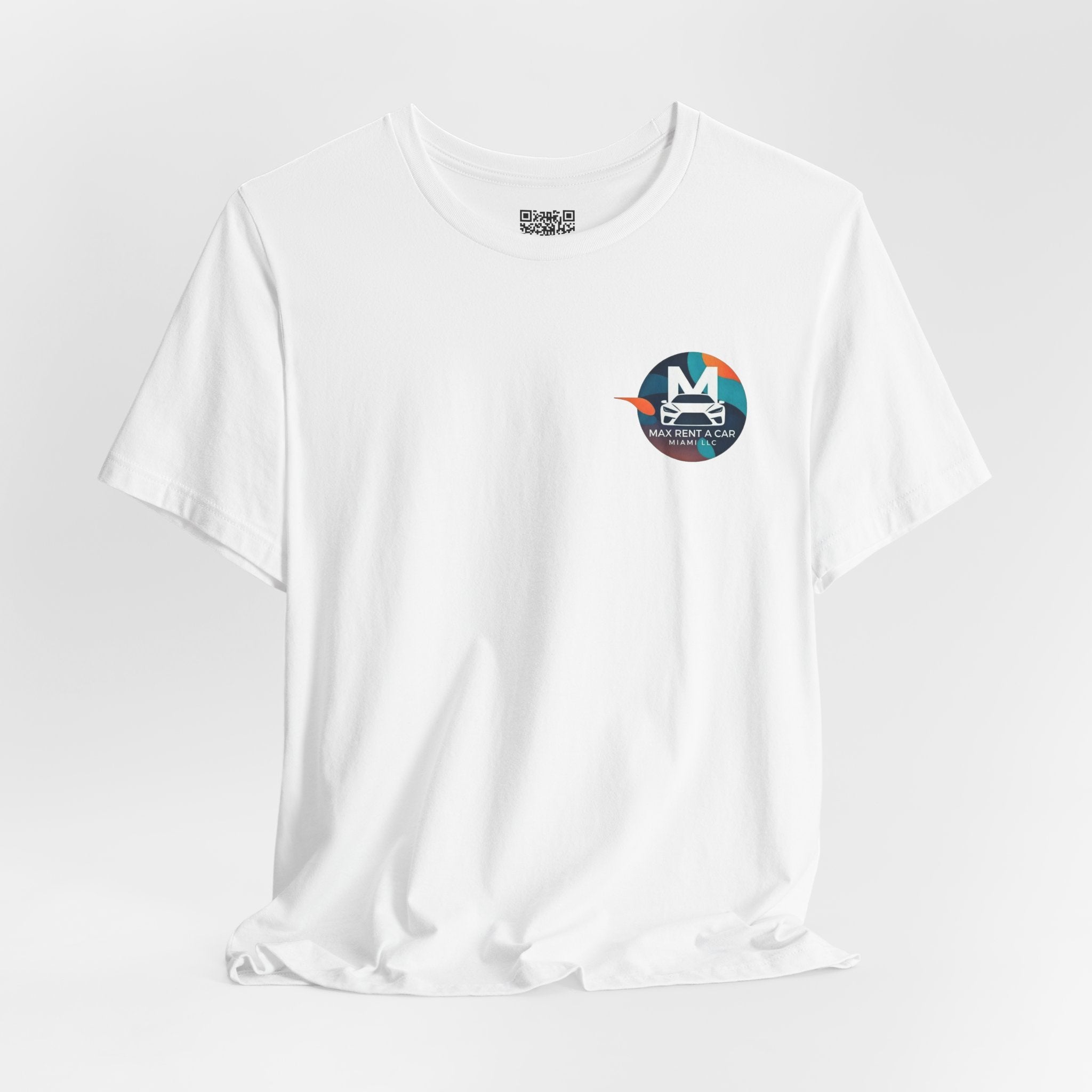 Car Rental Promo T-Shirt — “Need a Car?” QR Code Back Tee