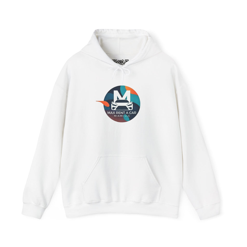Hoodie — Max Rent A Car Branded Logo Hoodie with 'Need a Car?' QR Back Design