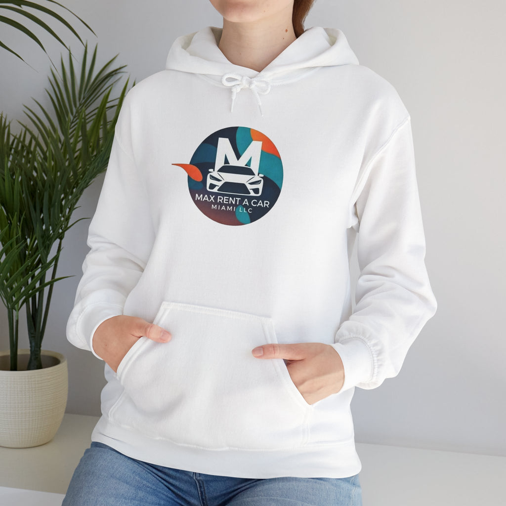 Hoodie — Max Rent A Car Branded Logo Hoodie with 'Need a Car?' QR Back Design
